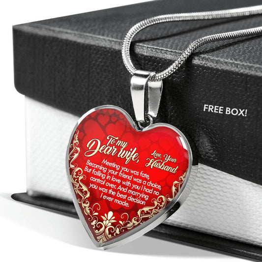 To My WIFE HEART LOVE NECKLACE PENDANT Anniversary Birthday GIFT For Your Wife