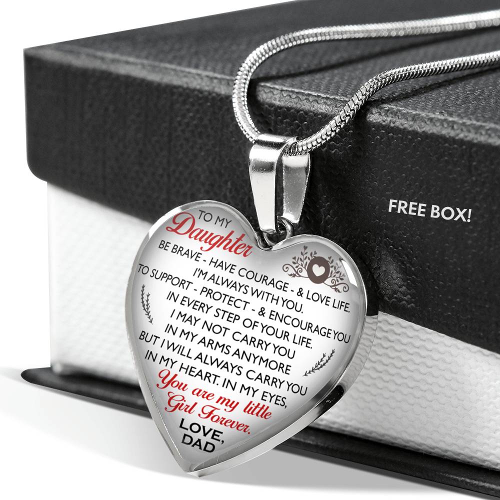 Father And Daughter - To My Daughter Necklace Heart Pendants Gift From Daddy's