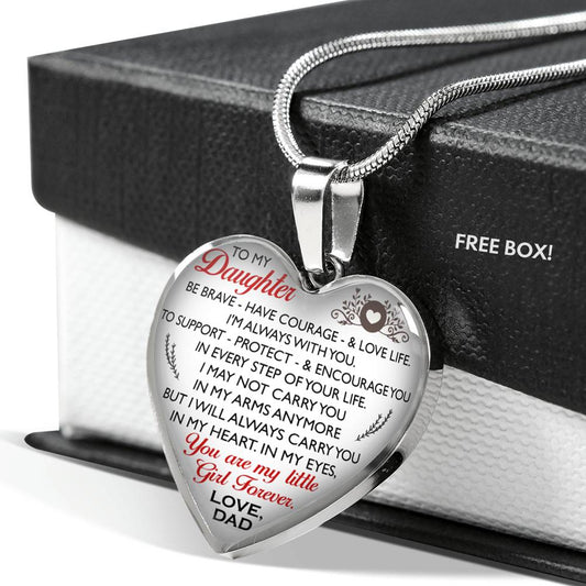 Father And Daughter - To My Daughter Necklace Heart Pendants Gift From Daddy's