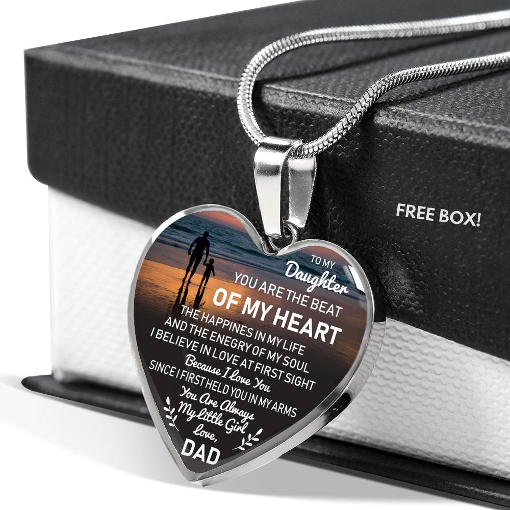 Father And Daughter Necklace Heart Pendant - To My Daughter Necklace Love Dad