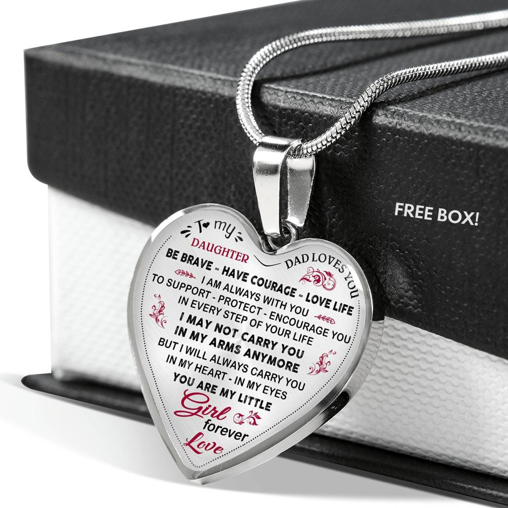 To My Daughter Heart Necklace From Daddy Father Best Gift For Daughter