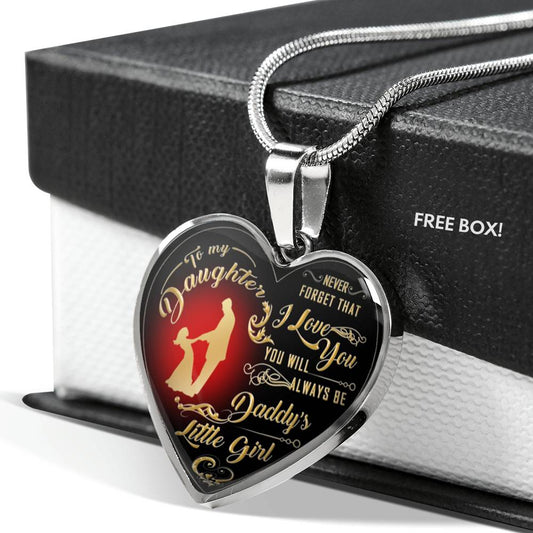 To My Daughter Heart Necklace - Never Forget That I Love You - Gifts From Dad