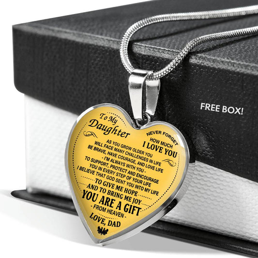 To My Daughter Necklace Love Dad - Father And Daughter Pendant Gift From Daddy