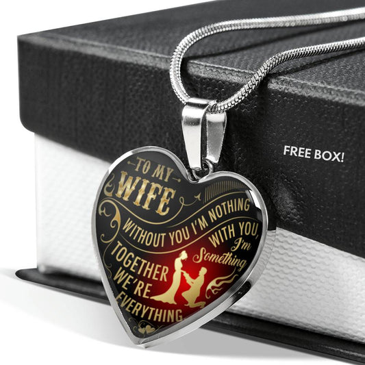 To My Wife Heart Necklace - Pendant Romantic Chain - Best Gift For Your Wife