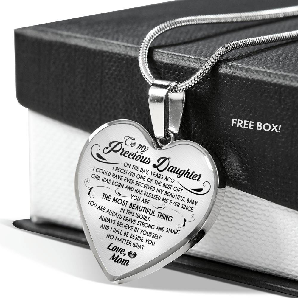 To My Daughter Necklace Heart From Mom - I love My Mom Birthday Necklace Gift