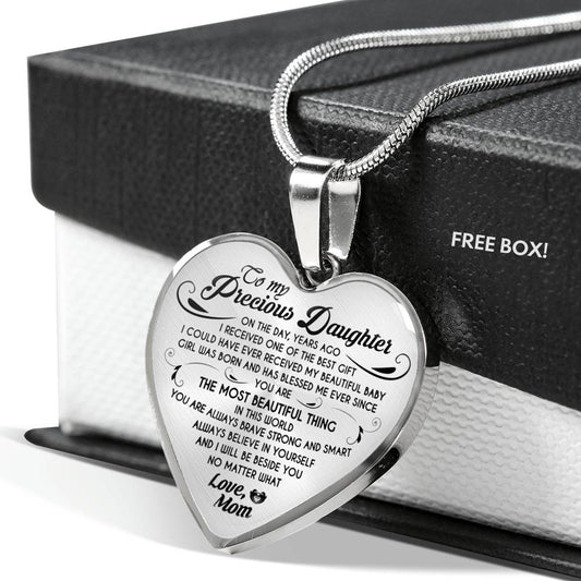 To My Daughter Necklace Heart From Mom - I love My Mom Birthday Necklace Gift
