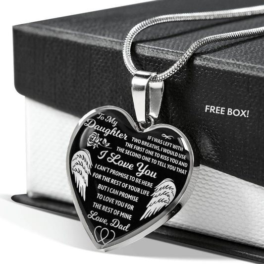 TO MY DAUGHTER HEART NECKLACE - I LOVE YOU FOR THE REST OF MY LIFE