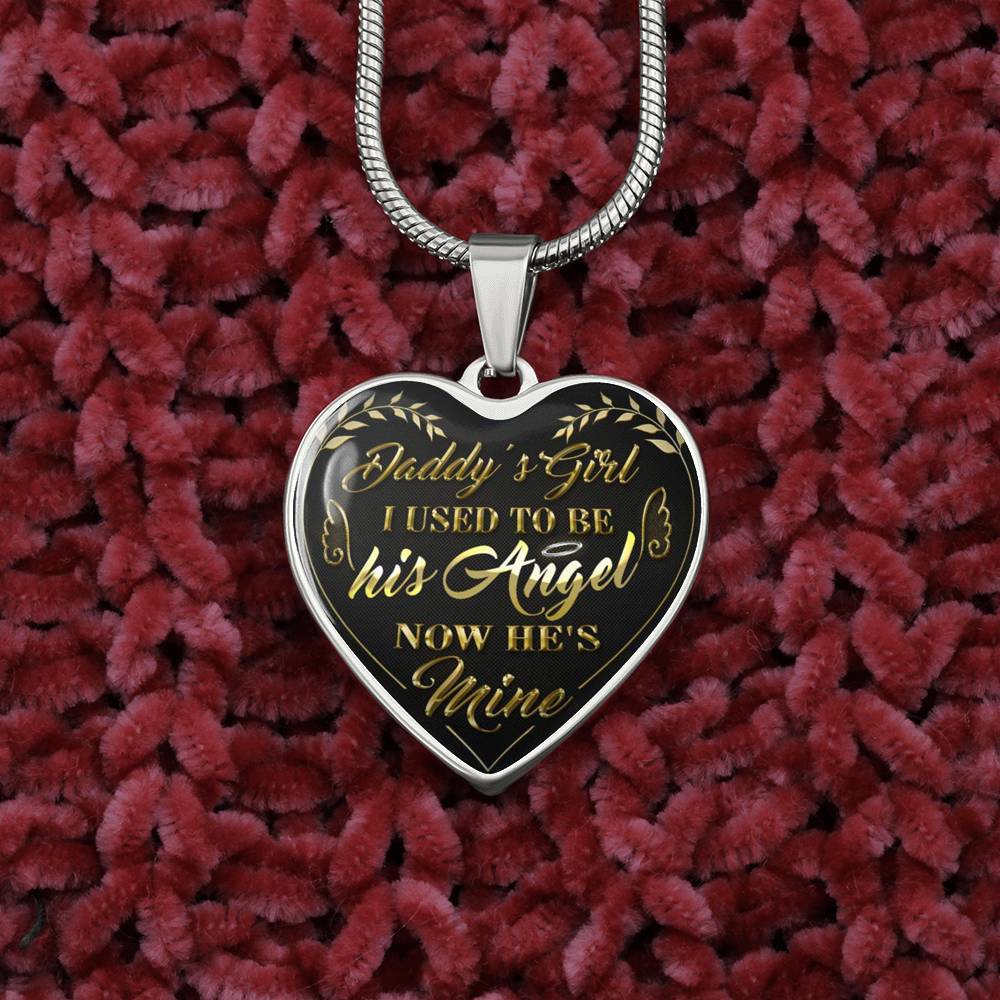 Vuvuzi Tee Daddy's Girl I Used to Be His Angel Now He's Mine - Gold Pendant Necklace