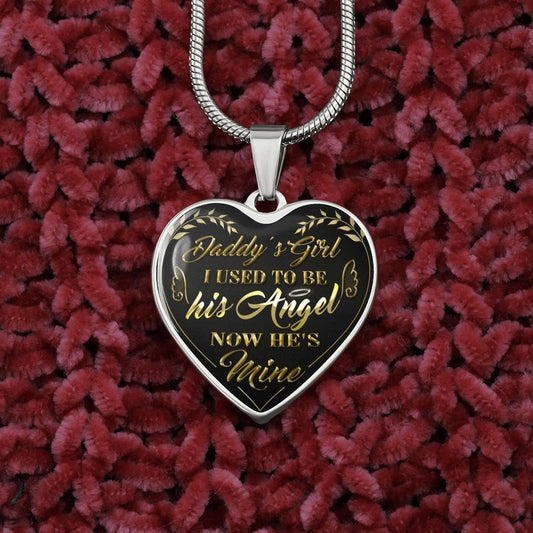 Vuvuzi Tee Daddy's Girl I Used to Be His Angel Now He's Mine - Gold Pendant Necklace