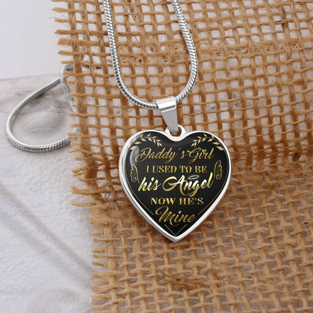 Vuvuzi Tee Daddy's Girl I Used to Be His Angel Now He's Mine - Gold Pendant Necklace