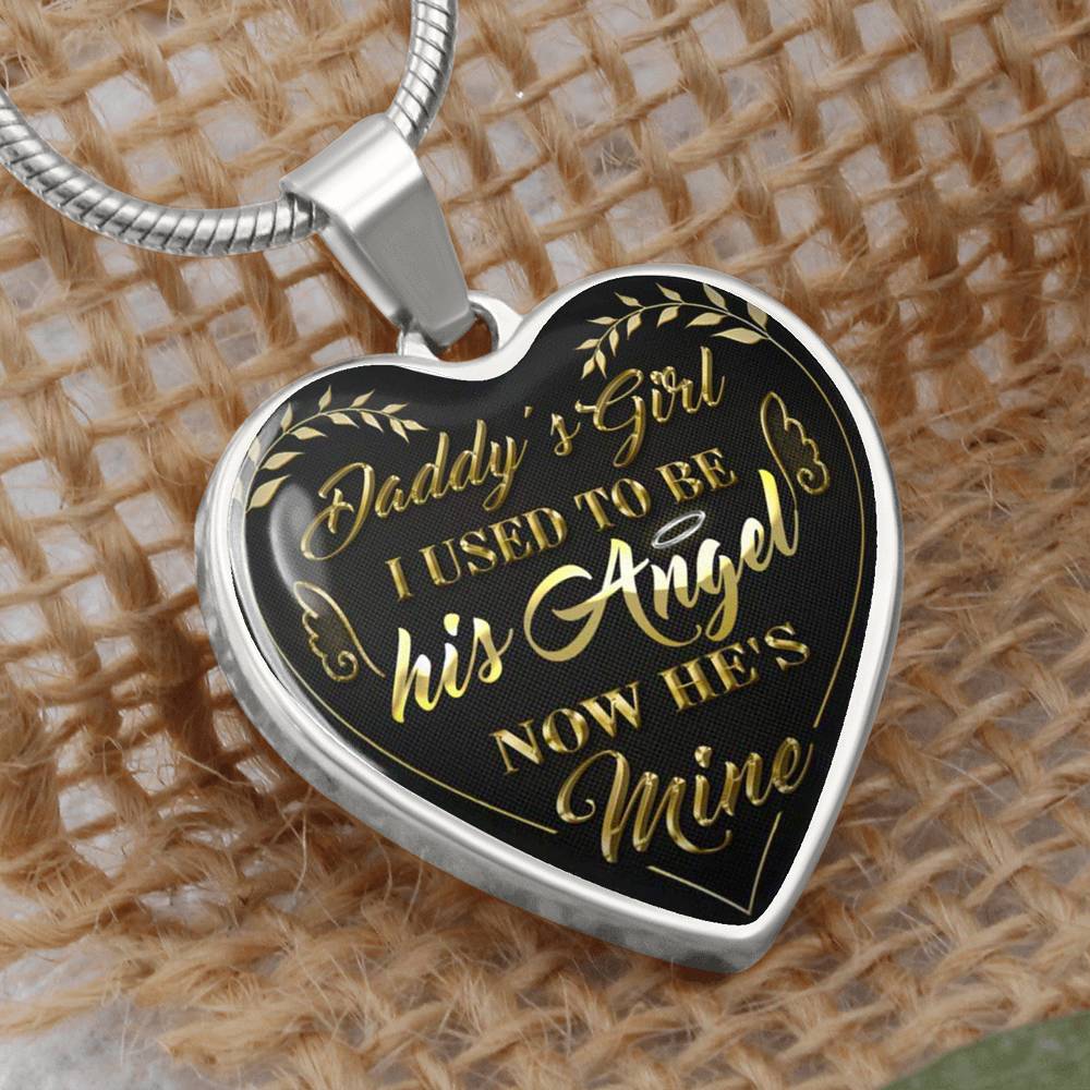 Vuvuzi Tee Daddy's Girl I Used to Be His Angel Now He's Mine - Gold Pendant Necklace