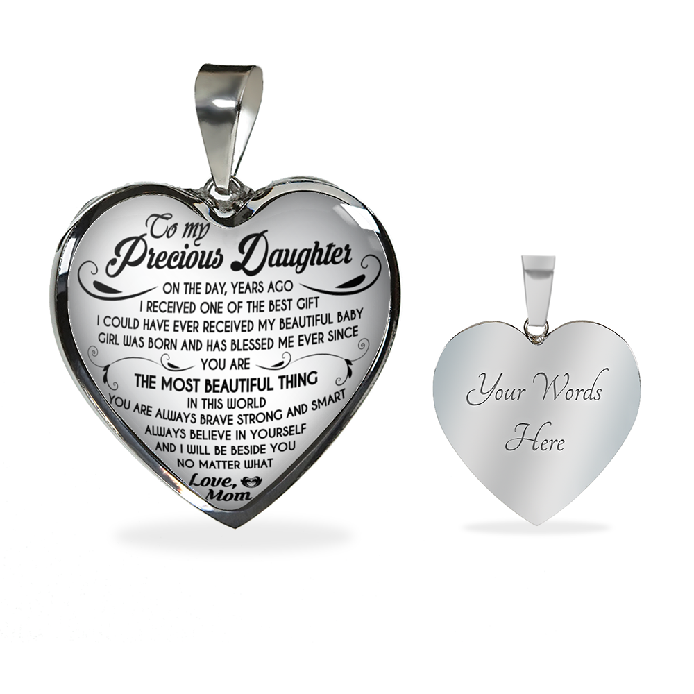 To My Daughter Necklace Heart From Mom - I love My Mom Birthday Necklace Gift