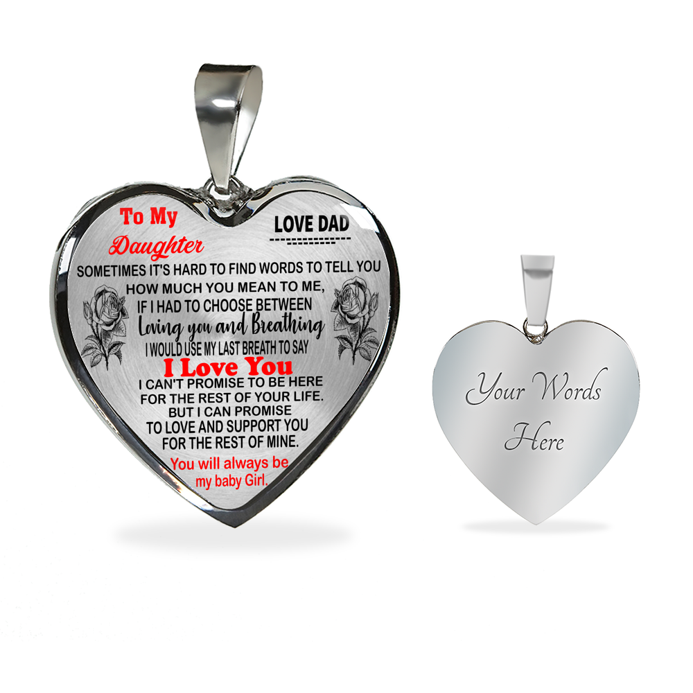 To My Daughter Necklaces Pendants - Father and Daughter - Gift from Daddy