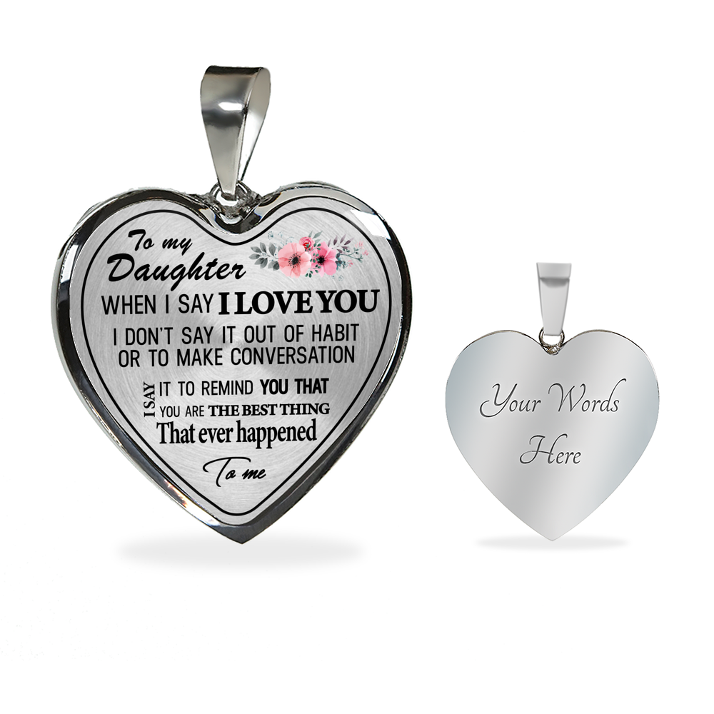 To My Daughter Necklace Heart From Dad - Father To Litter Daughter