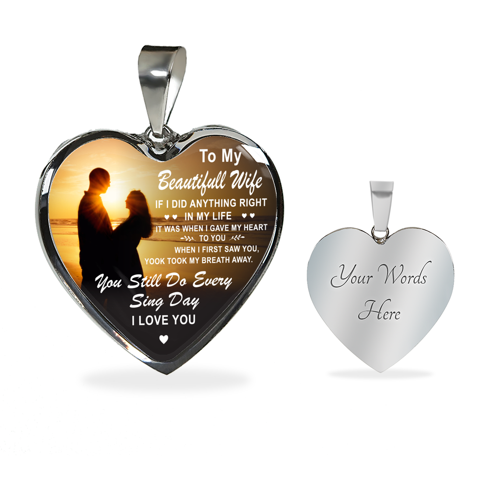 To My Wife Heart Necklace From Husband Luxury Necklace For Wife
