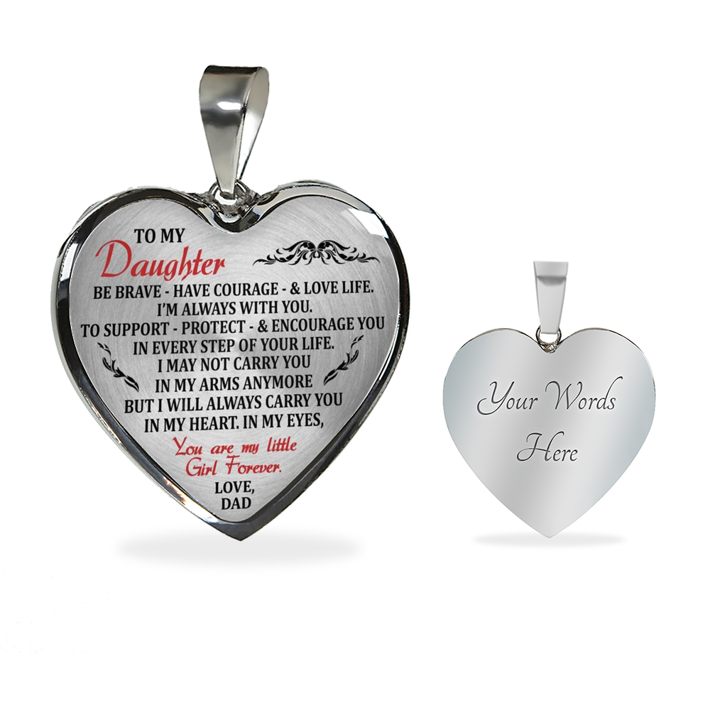 To My Daughter Necklaces Pendants - Father and Daughter Necklace - Gift from Dad