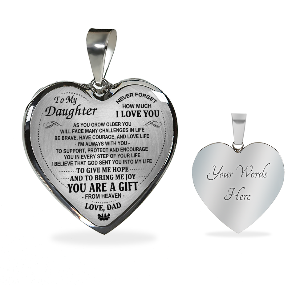 To My Daughter Necklace Pendant Gift From Daddy - Father And Daughter Necklace