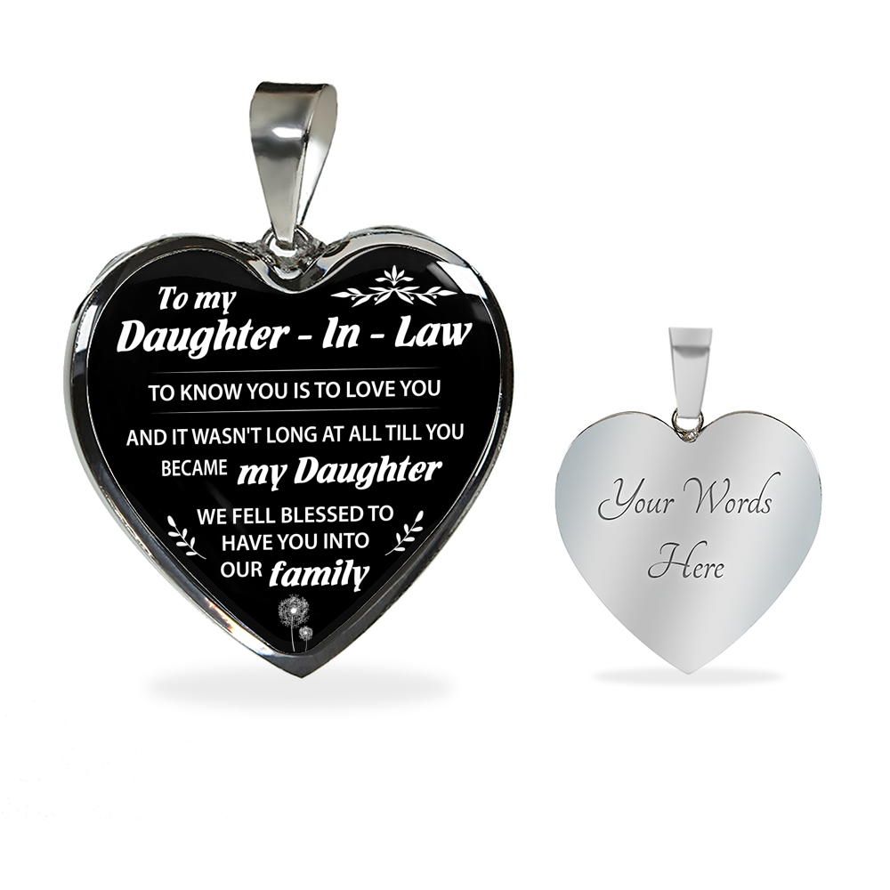 To My Daughter-In-Law Necklace- To Know You Is To Love You - Gift For Daughter