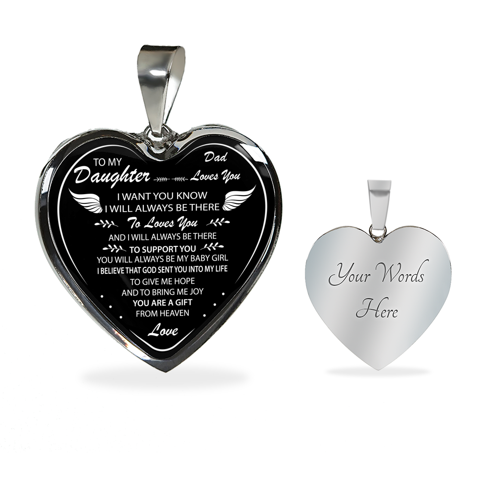 Dad and Daughter Necklace Gift Ideas from Father Daddy Papa for Birthday