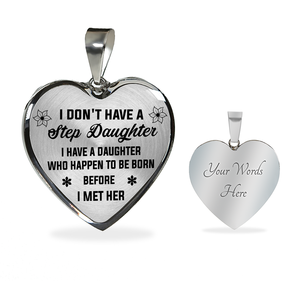 Love Step Daughter Gifts - Heart Necklace For Birthday Wedding