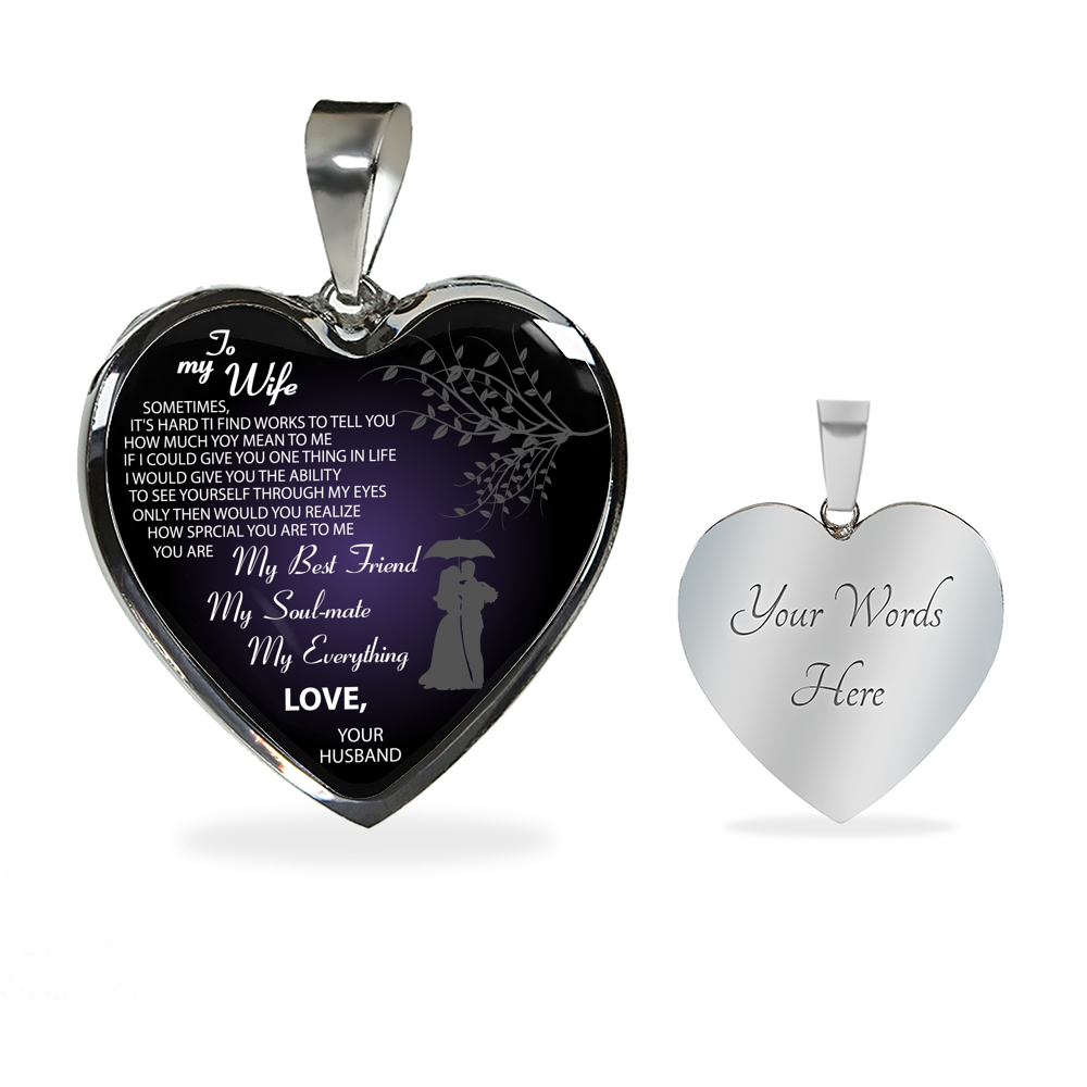 To My Wife Necklace - Husband and Wife Pendant - Valentine's Anniversary Gifts