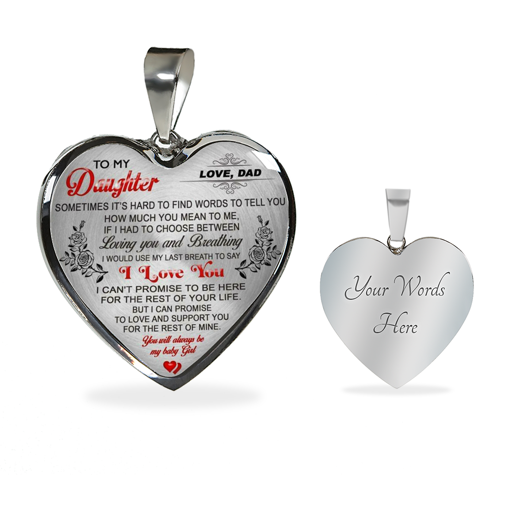 To My Daughter Necklaces Pendants - Father and Daughter - Gift from Daddy