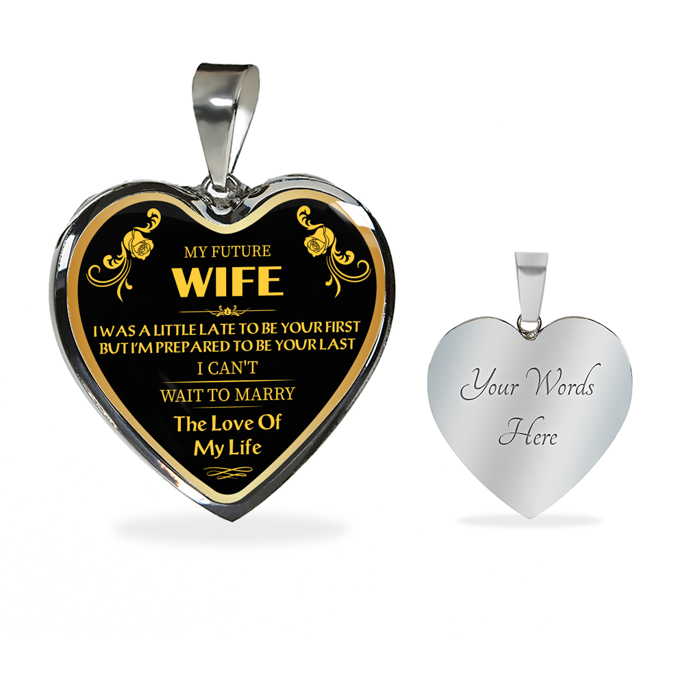 to My Future Wife Necklace Heart Pendant - I Can't Wait to Marry Love Necklace