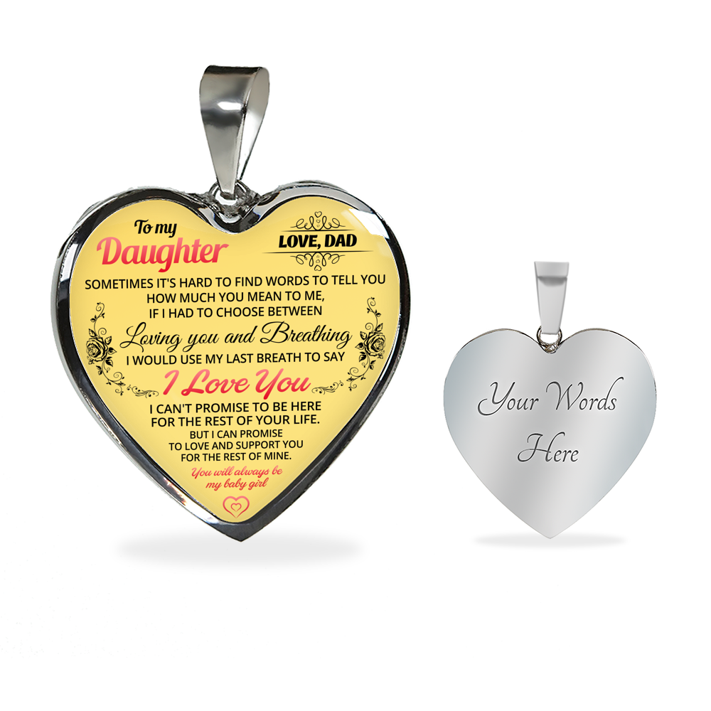 To My Daughter Necklaces Pendant - Father and Daughter Necklace - Gift from Dad