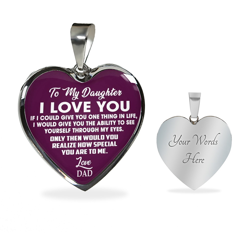 To My Daughter Necklace Pendant - Father & Child Jewelry - Unique Gift Birthday