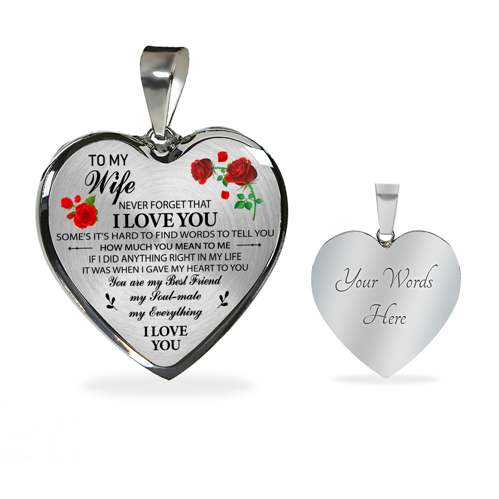 To My Wife Heart Necklace Pendant - Wife And Husband I Love You Gifts For Wife