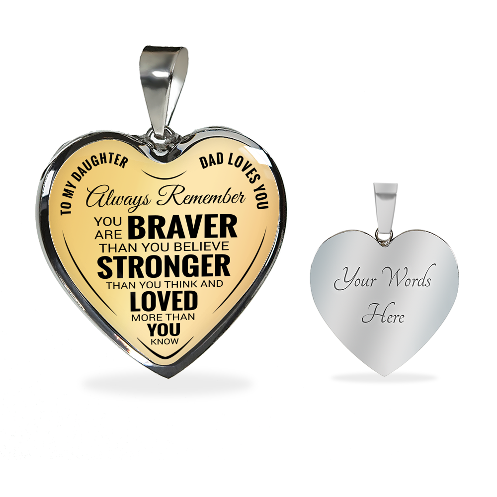 To My Daughter - Birthday Gift For Daughter Bangle Heart Necklace - From Dad