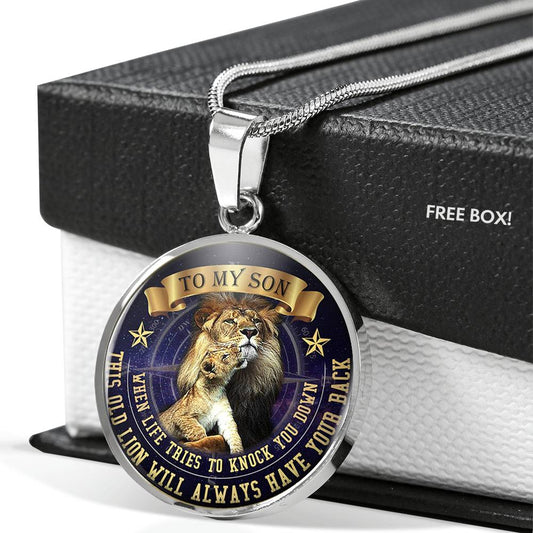 Vuvuzi Tee to My Son Necklace - Father and Son Necklace Pendant - This Old Lion Dad