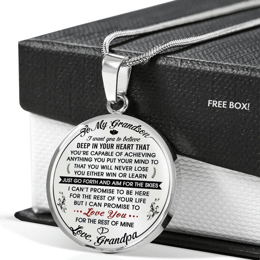 To My Grandson Luxury Novelty Necklace from Grandpa Granddad Pop
