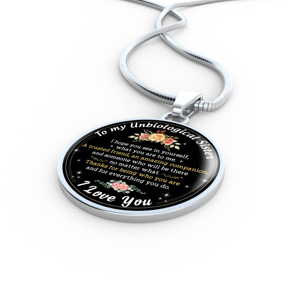 To My UnBiological Sister Necklace - Bonus Sister Gifts Step Sister Birthday Gifts