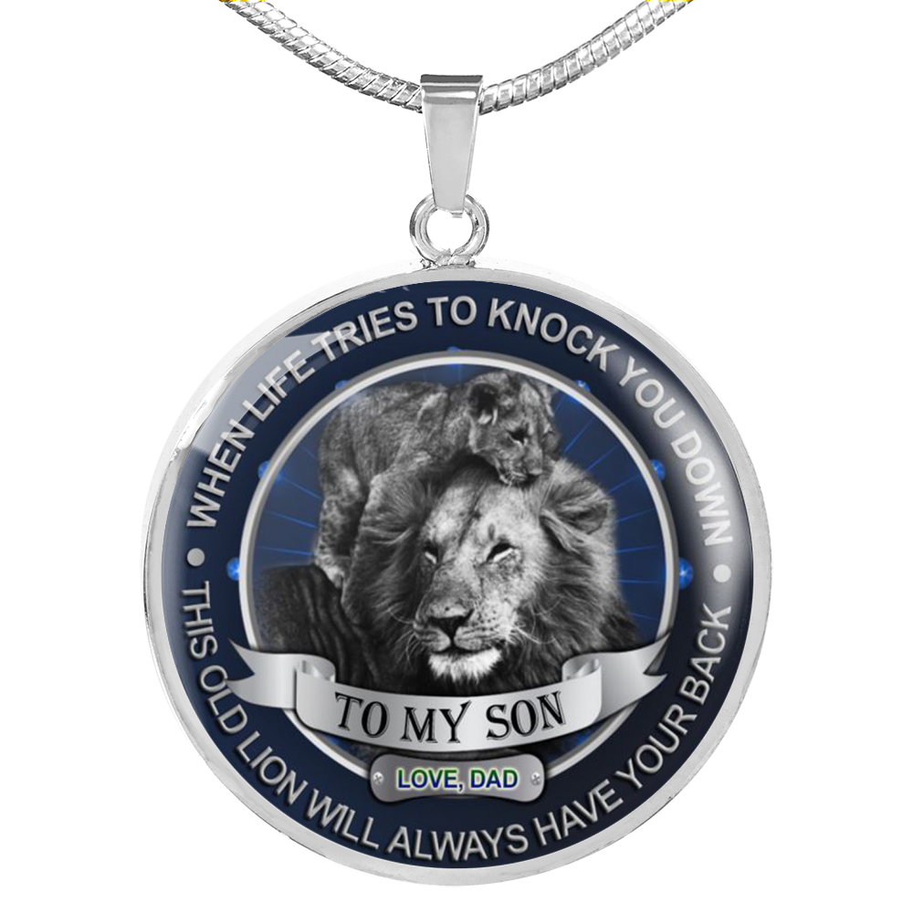 Necklace To My Son - Father and Son Necklace Pendant - This Old Lion Dad