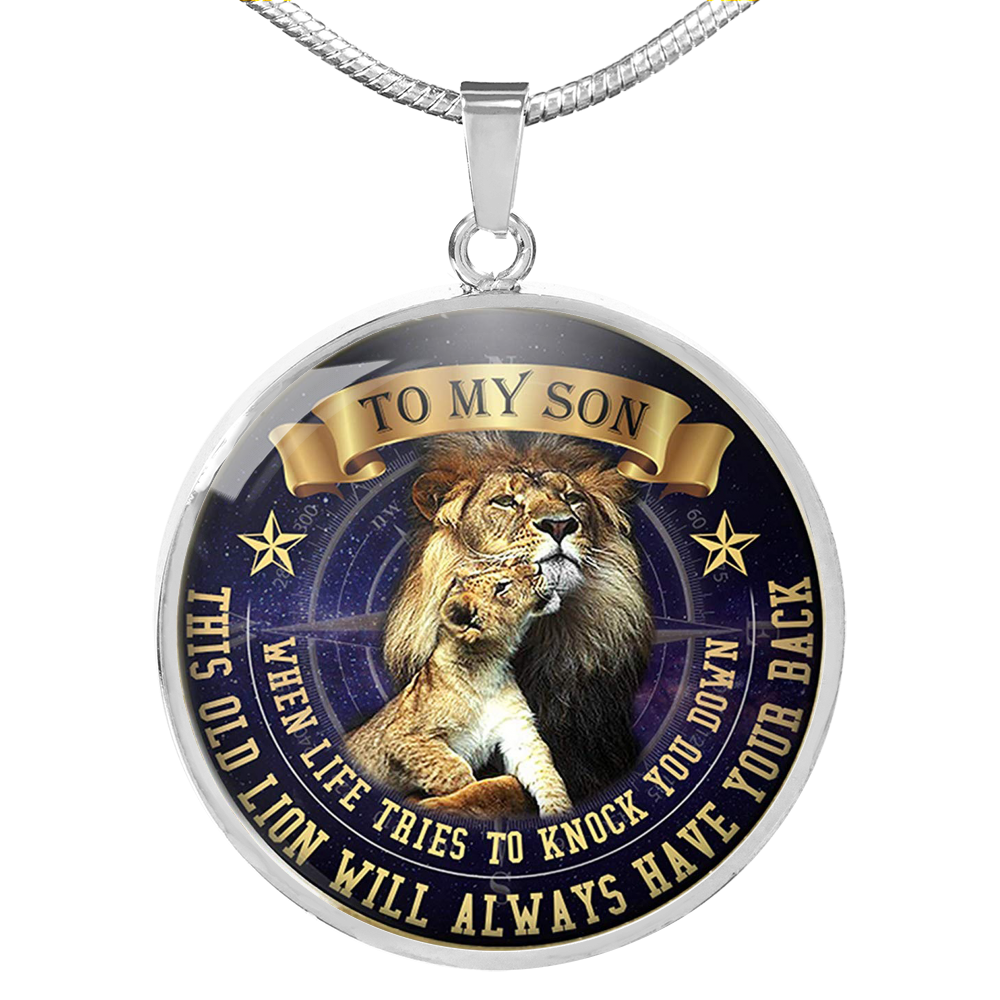 Vuvuzi Tee to My Son Necklace - Father and Son Necklace Pendant - This Old Lion Dad