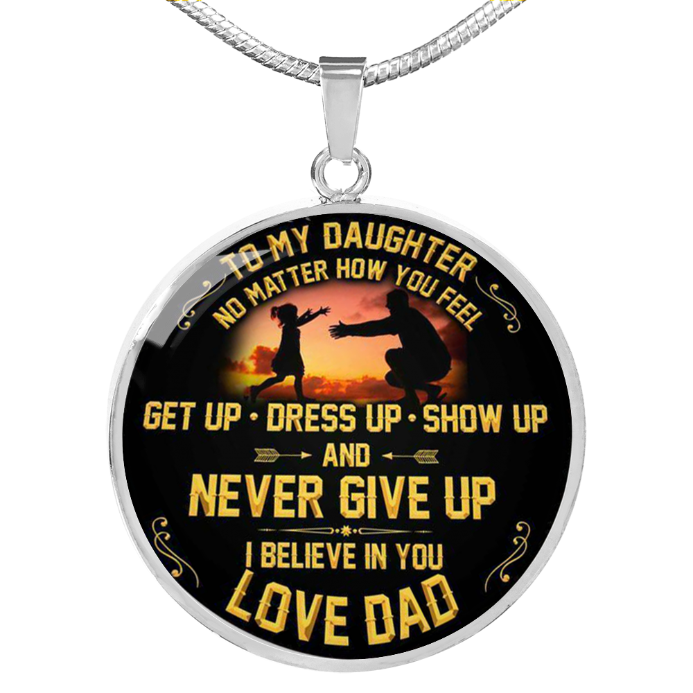 To My Daughter Heart Necklace From Dad Gift To Little Girl