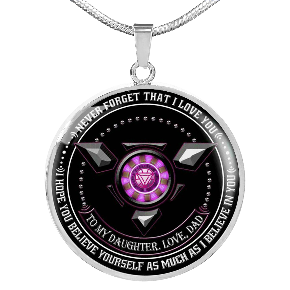 To My Daughter Necklace - Iron Man - Gift From Dad for Daughter