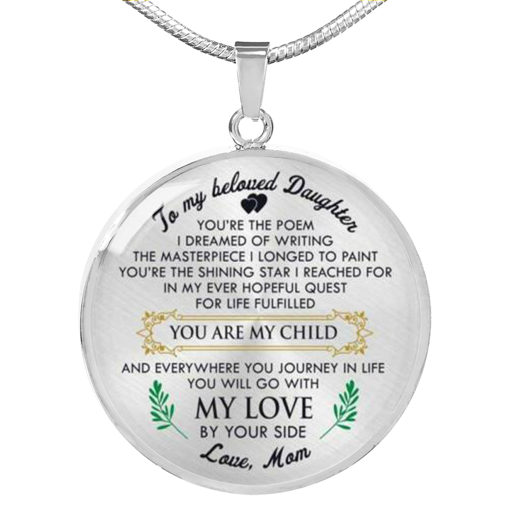 To my daughter necklace love mom, mother, mommy best gift for daughter