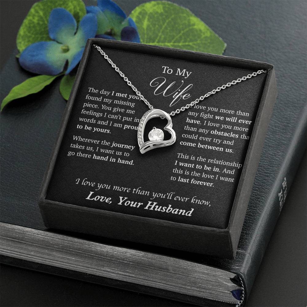 To My Wife Necklace, Necklace for Wife Heart Necklace, Anniversary Gifts