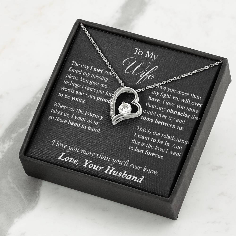 To My Wife Necklace, Necklace for Wife Heart Necklace, Anniversary Gifts