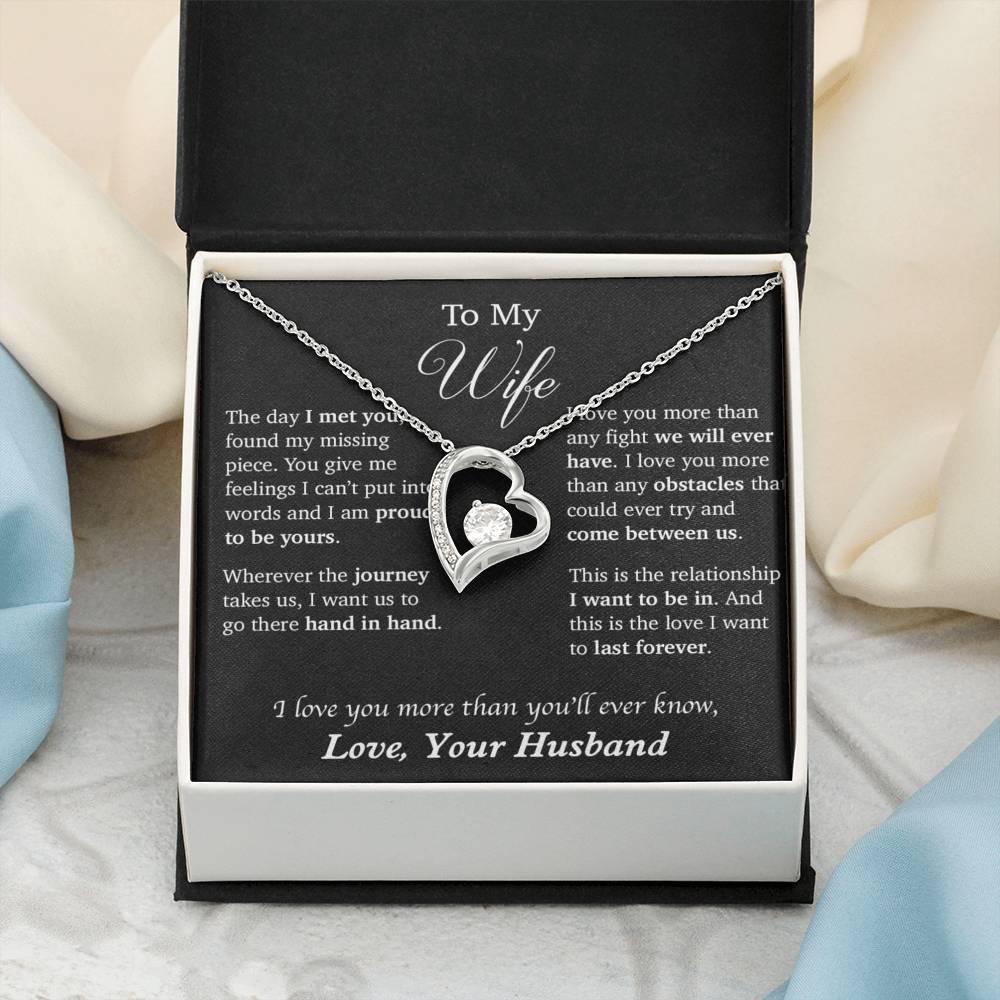 To My Wife Necklace, Necklace for Wife Heart Necklace, Anniversary Gifts