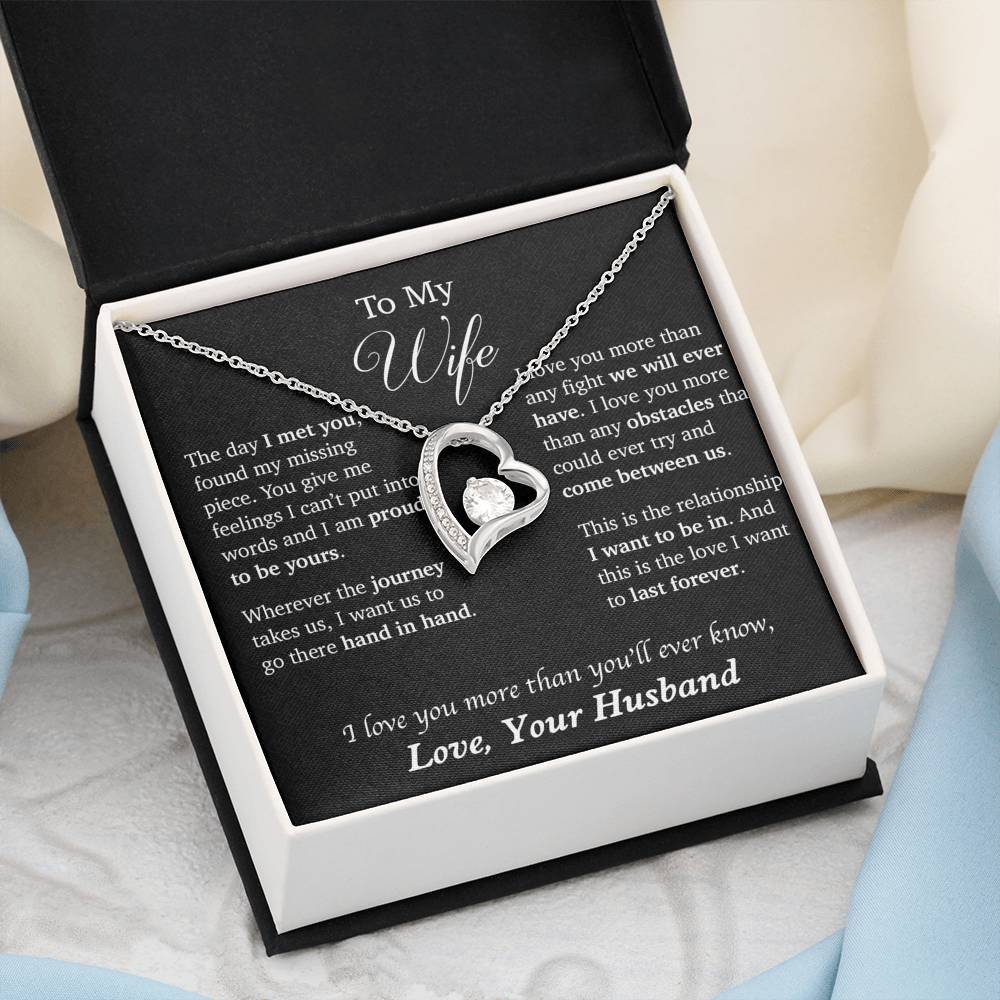 To My Wife Necklace, Necklace for Wife Heart Necklace, Anniversary Gifts