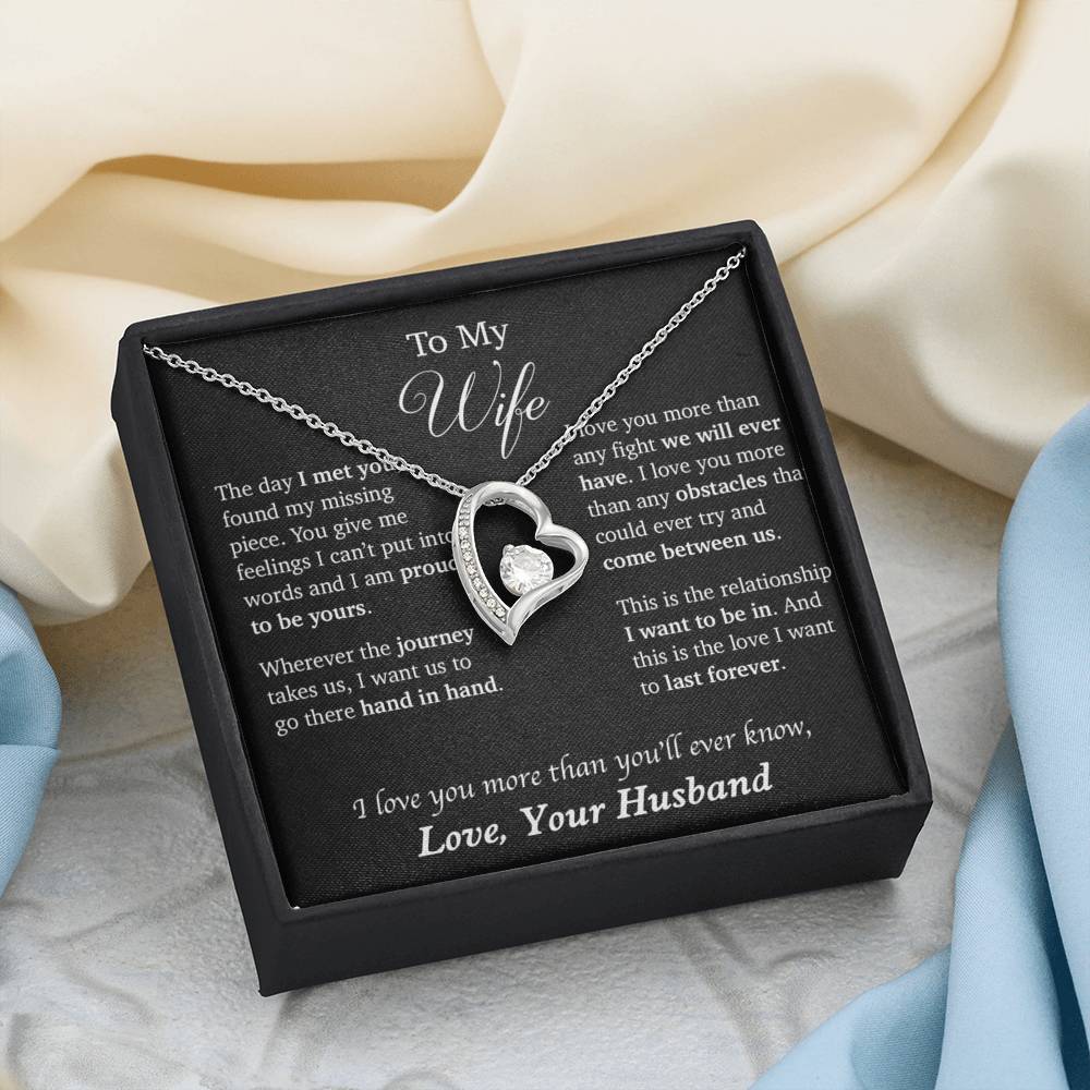 To My Wife Necklace, Necklace for Wife Heart Necklace, Anniversary Gifts