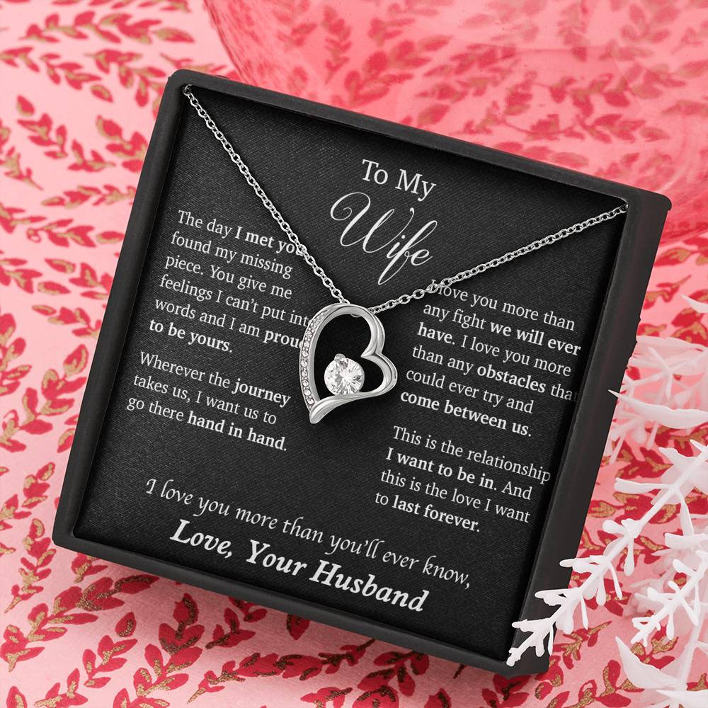 To My Wife Necklace, Necklace for Wife Heart Necklace, Anniversary Gifts