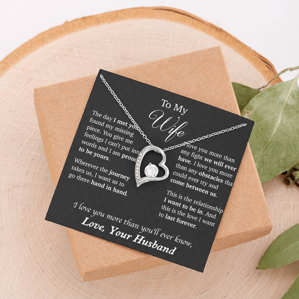 To My Wife Necklace, Necklace for Wife Heart Necklace, Anniversary Gifts