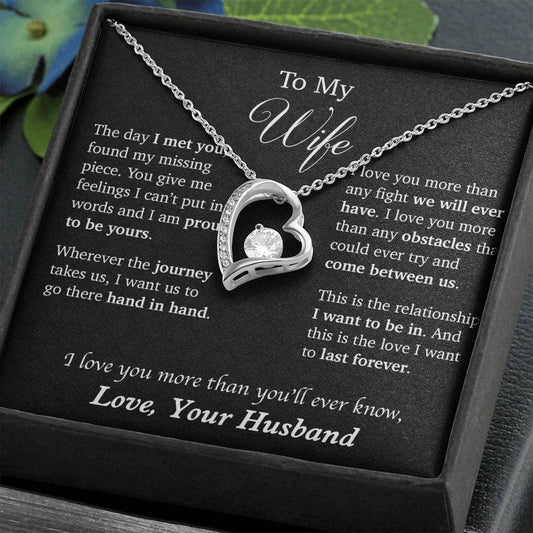 To My Wife Necklace, Necklace for Wife Heart Necklace, Anniversary Gifts
