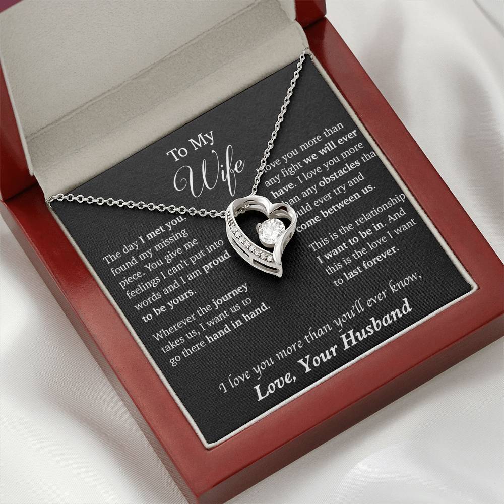To My Wife Necklace, Necklace for Wife Heart Necklace, Anniversary Gifts