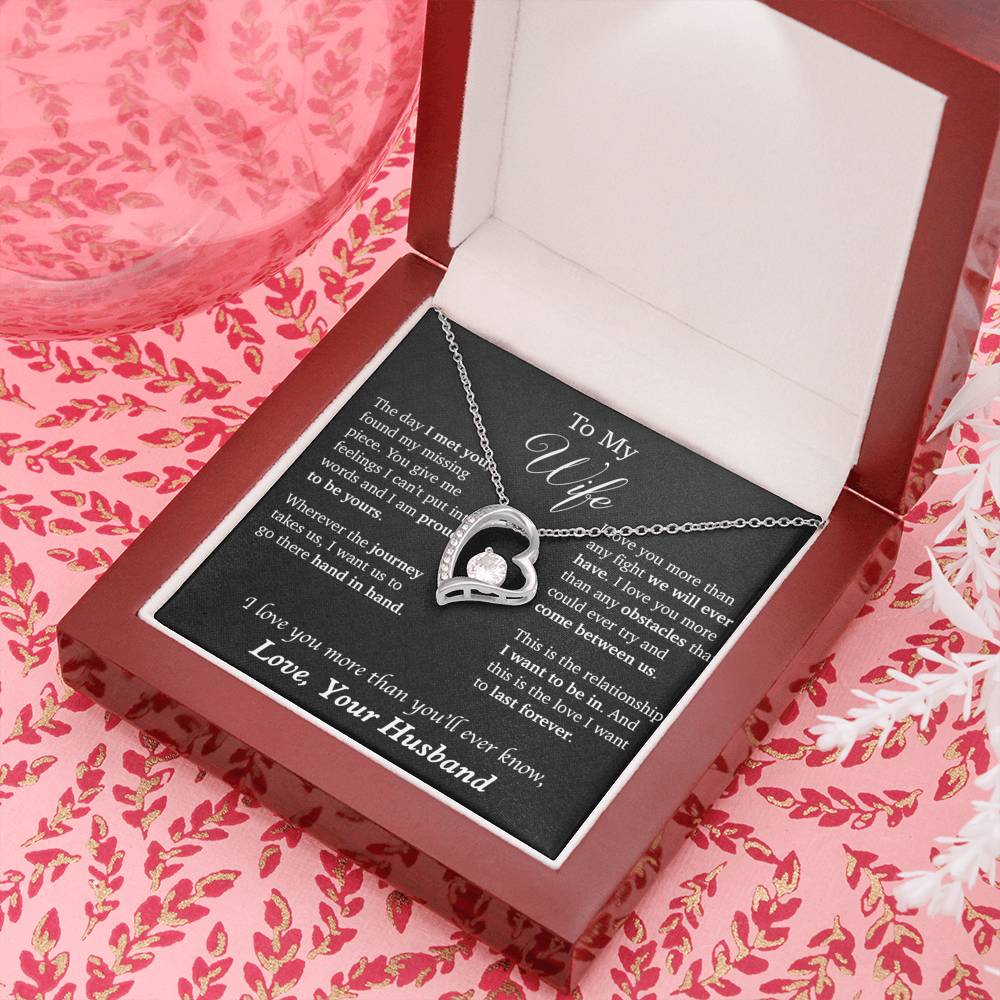 To My Wife Necklace, Necklace for Wife Heart Necklace, Anniversary Gifts