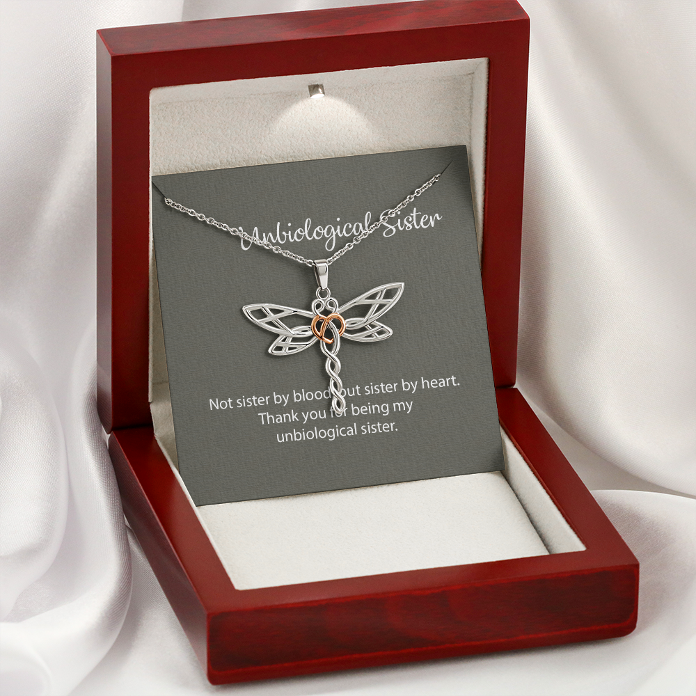REMIZIO Unbiological Sister Interlocking Hearts Necklace